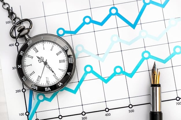A visual representation of interest rates gradually increasing over time, depicted as rising steps or a climbing graph. The background features subtle imagery related to the Federal Reserve.