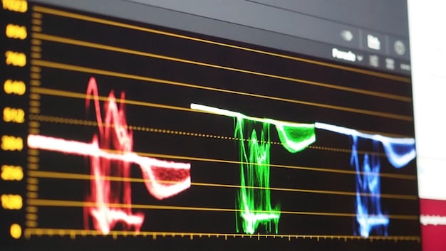 A zoomed-in view of a news ticker displaying fluctuating stock prices, highlighting the volatility typically associated with small-cap stocks.