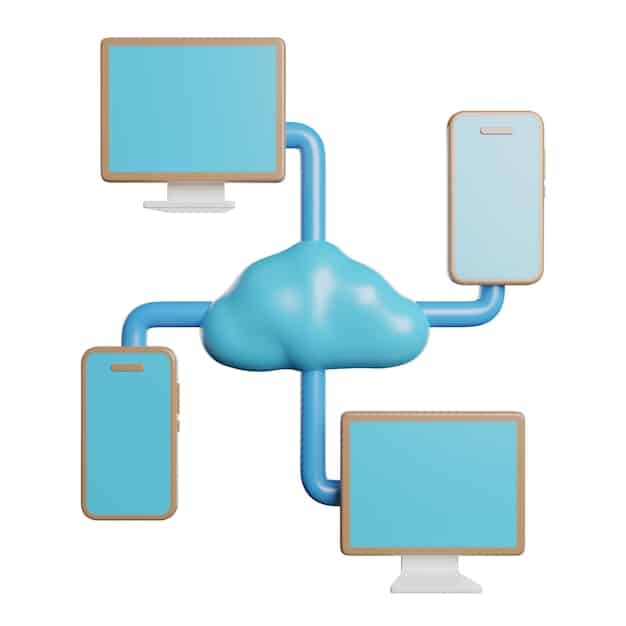 An illustration depicting multiple devices (phones, computers, sensors) connected to a central server with arrows pointing in both directions, symbolizing the decentralized and collaborative nature of federated learning.