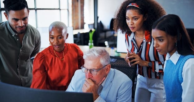 A group of tech employees attending a diversity and inclusion training session. The facilitator is engaging the participants in an interactive exercise, highlighting the importance of understanding and respecting different cultures and backgrounds.