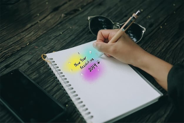A person writing positive affirmations on colorful sticky notes, with a pen in hand and a look of determination on their face.