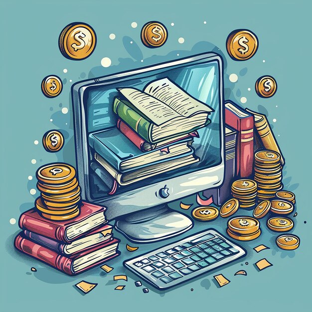 A collage featuring images related to qualified education expenses, such as textbooks, laptops, tuition bills, and graduation caps, all interconnected by lines illustrating the flow of funds from a 529 plan.