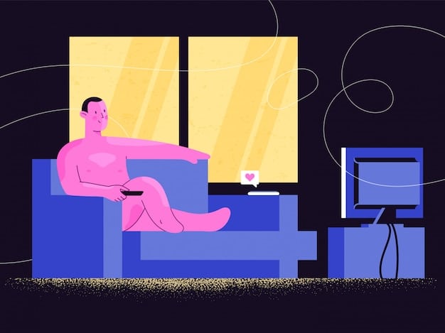 A digital illustration depicting the silhouette of a person sitting on a couch and watching a streaming screen. On half of the screen, vibrant and colorful doramas scenes and characters are displayed legally via licensed platforms. The other half of the screen shows grainy and pixelated imagery on illegal streaming sites.