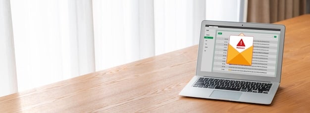 An image of a suspicious email displayed on a laptop screen. The email has obvious signs of phishing such as poor grammar, a generic greeting, and a request for sensitive information.