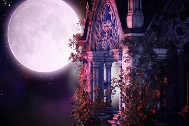 A mystical and gothic image of the Hotel del Luna with a soft, ethereal glow, accompanied by faint, vintage-style music notes floating around the building. Emphasize the eerie and enchanting atmosphere.