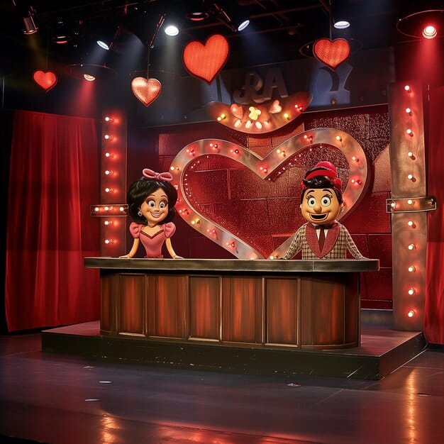 A cute and funny scene from a popular romantic comedy dorama, showing the two main characters in an awkward or comedic situation. The scene should be well-lit and visually appealing.