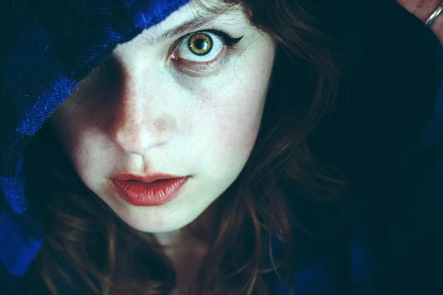 A visually striking image featuring a lead actress from a supernatural drama with glowing eyes, signifying her mystical powers. She is surrounded by soft, out-of-focus bokeh lights, creating a magical atmosphere. Her expression is a mix of determination and serenity.