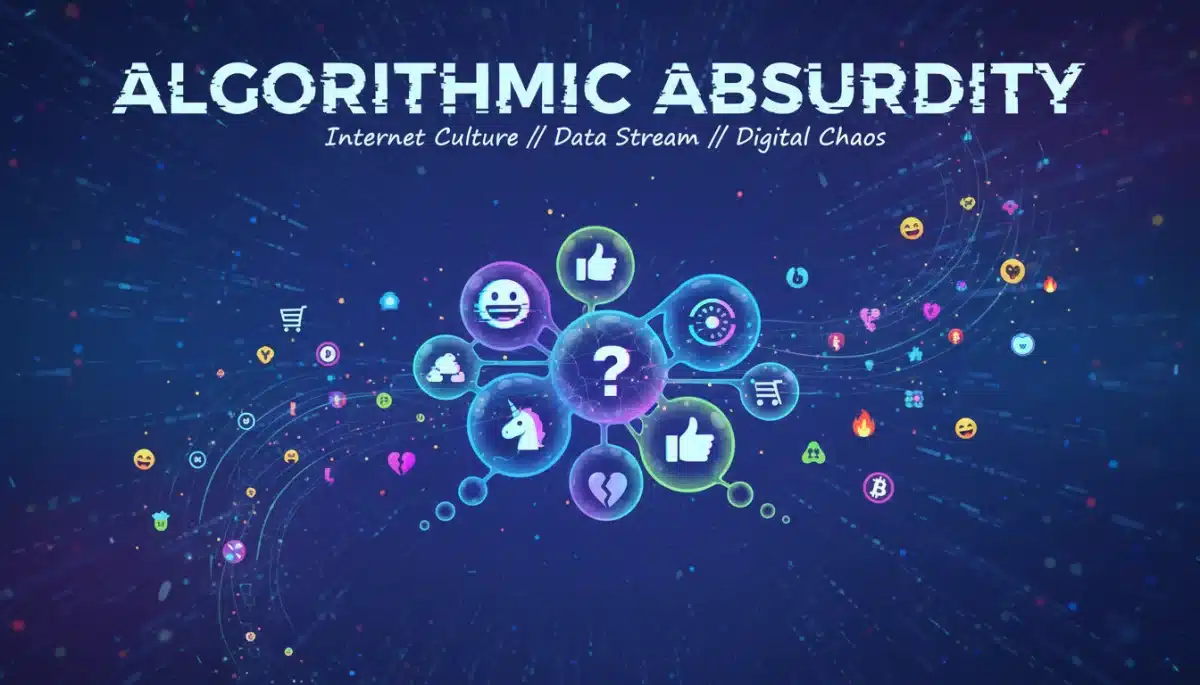 Illustration of algorithmic absurdity in modern comedy