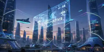 Futuristic cityscape at twilight, symbolizing advanced sci-fi storytelling