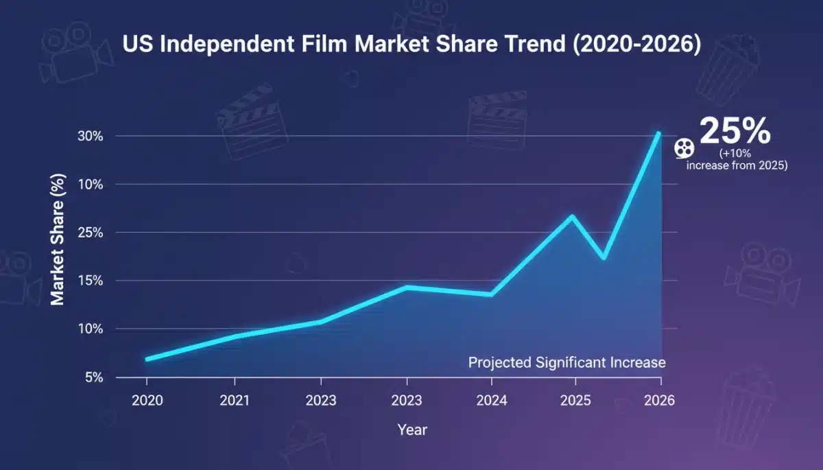 Graph showing independent film market share increase by 2026