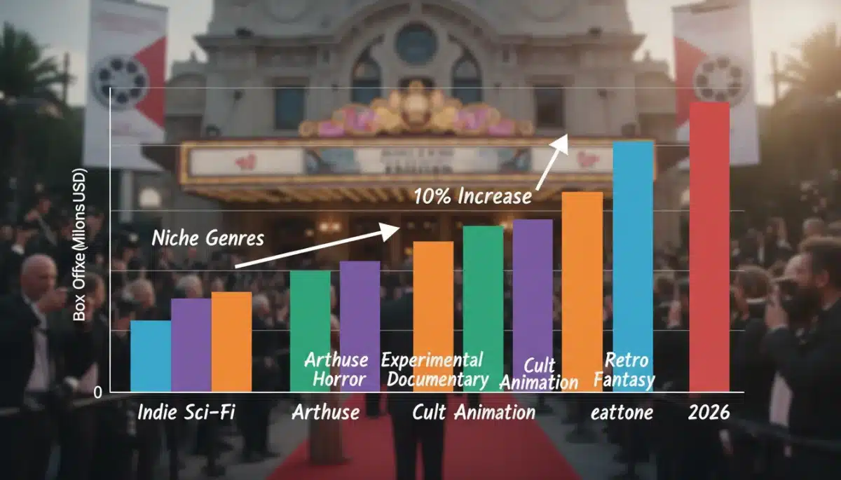 Graph showing 10% growth in niche genre box office performance.
