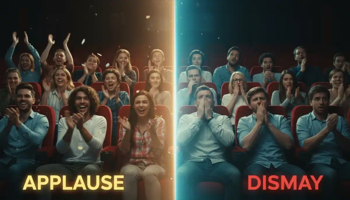 Polarized audience reactions to a controversial film screening