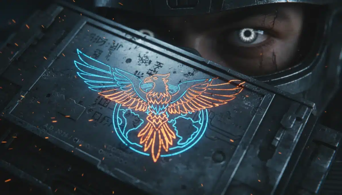 Cryptic symbol detail from the 2026 superhero film poster, hinting at a hidden narrative element.