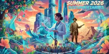 Captivating collage of diverse documentary themes for Summer 2026 releases